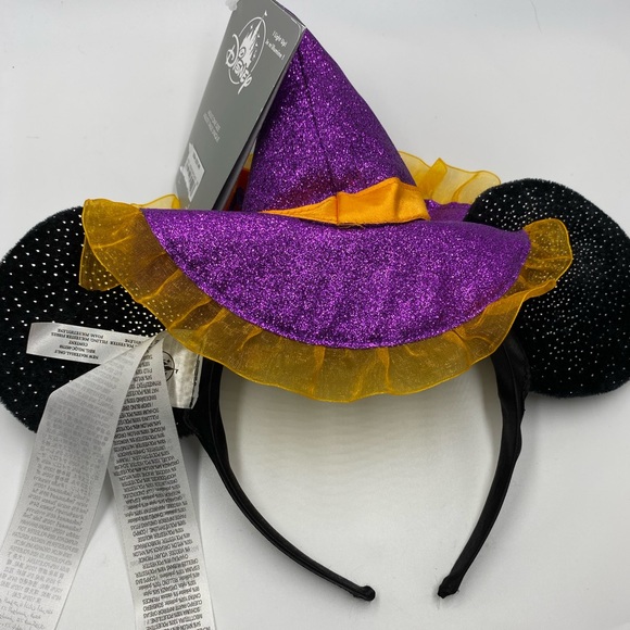 NWT Disney Parks Halloween Minnie Witch Ears Headband Let's Get Wicked Adult OS